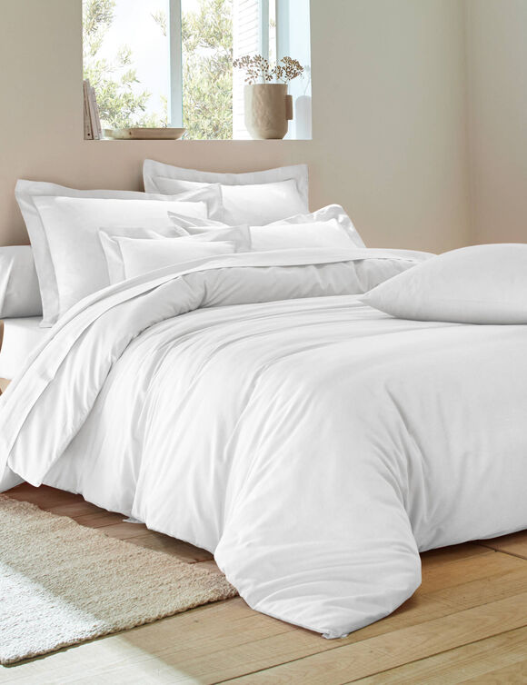 Linge de lit uni polyester-coton Colombine (blanc)