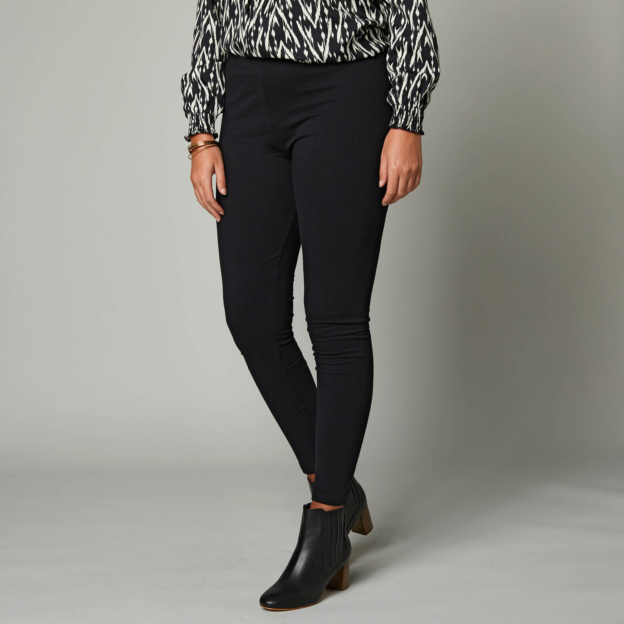 Legging Femme Noir Avec Bande Blanche - Taille 36 Ou S, Occasion En Bon état