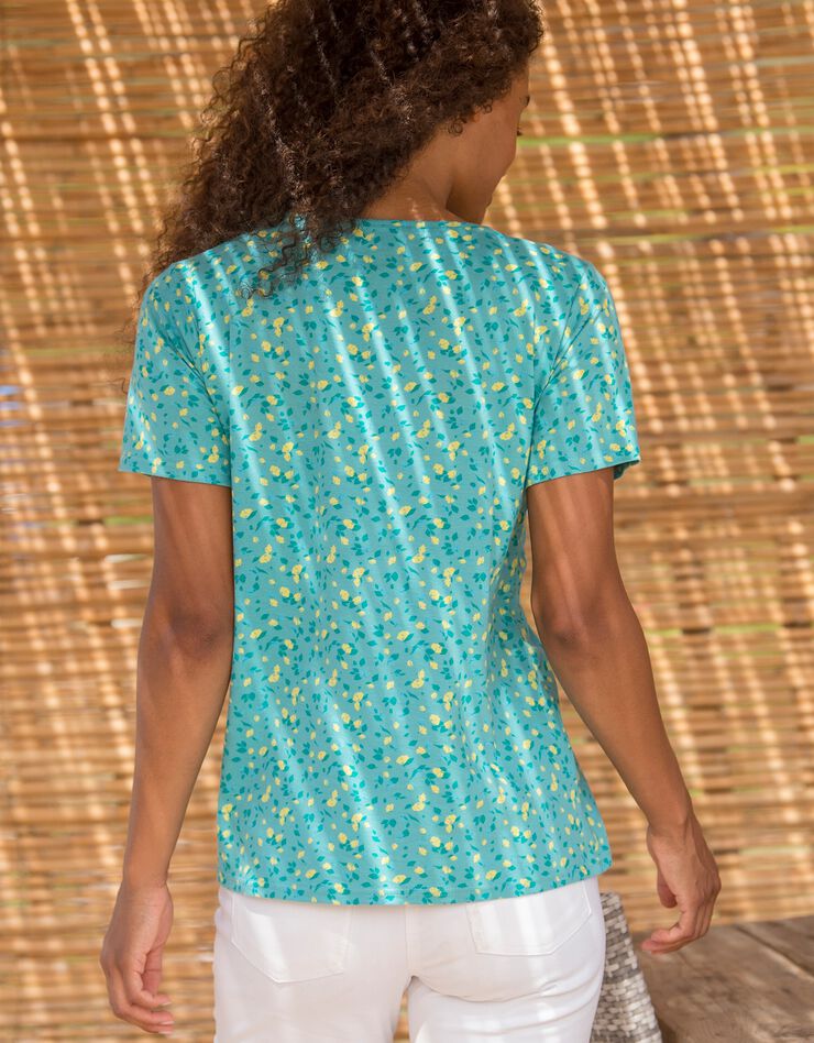 Tee-shirt manches courtes imprimé (céladon / anis) Tee-shirt manches courtes imprimé (céladon / anis)