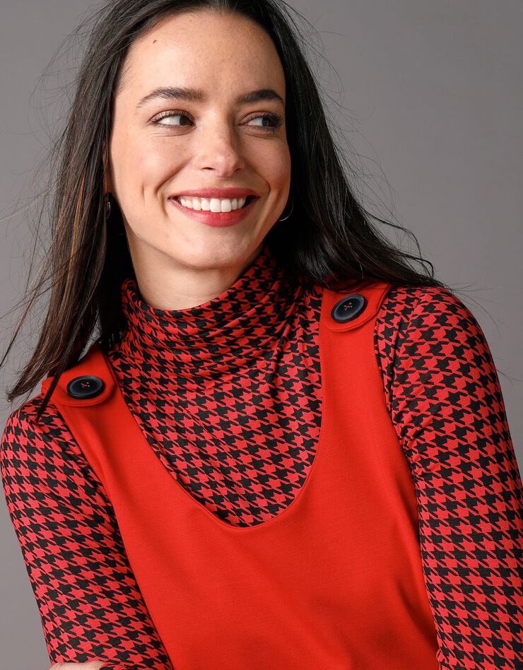 Tunique sans manches unie, maille milano (rouge) Tunique sans manches unie, maille milano (rouge)