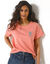 T-shirt manches courtes, imprim&eacute; poitrine palmiers (rose / c&eacute;ladon)