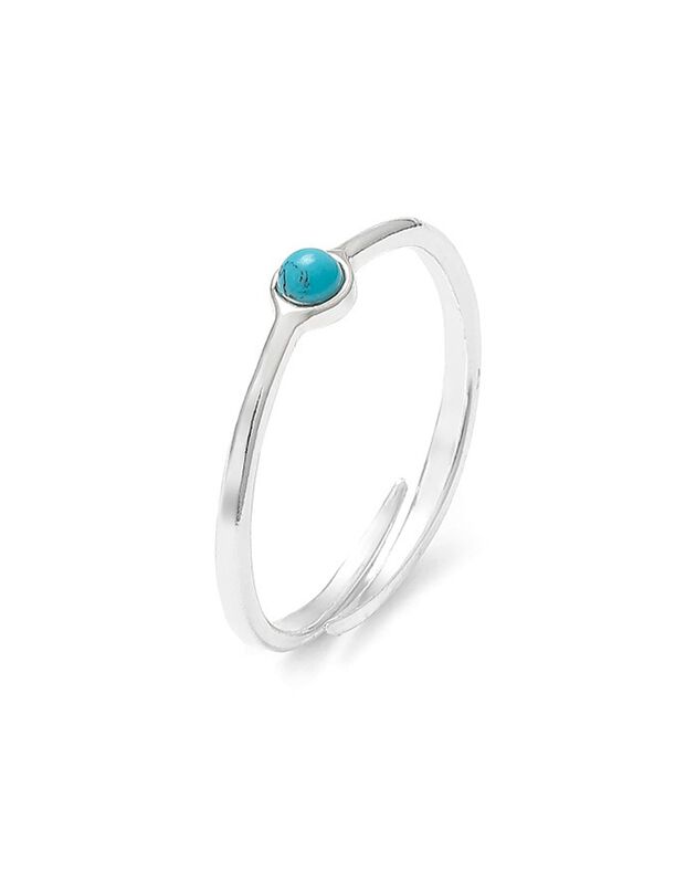 Bague ajustable pierre turquoise et argent (turquoise)