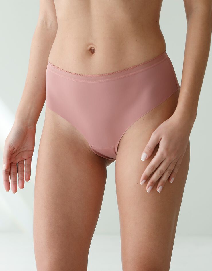 Culotte invisible forme tanga taille haute en microfibre - lot de 3 (nude)