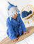 Peignoir de bain enfant requin éponge coton - 340g/m² (bleu dur)