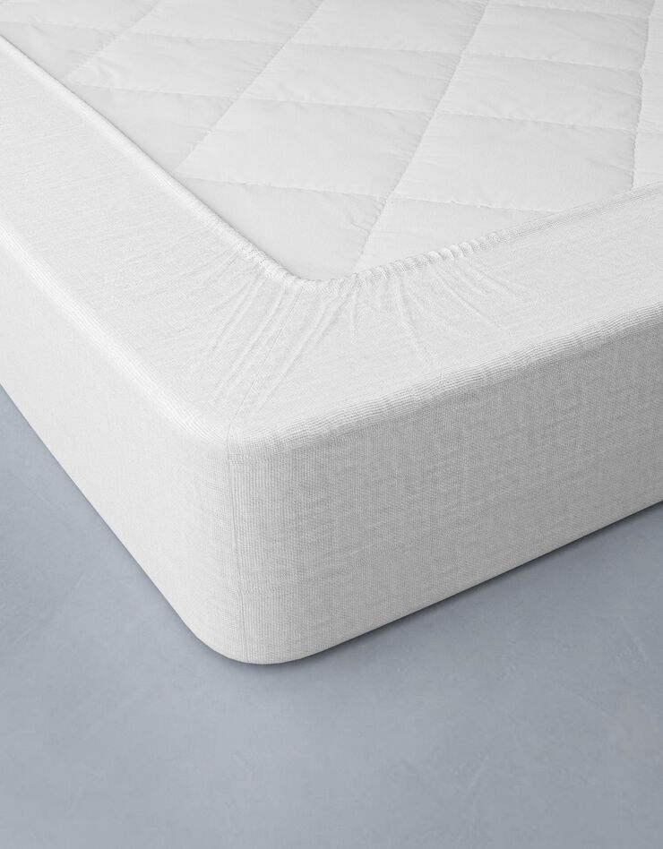 Linge de lit uni lin lavé (blanc)