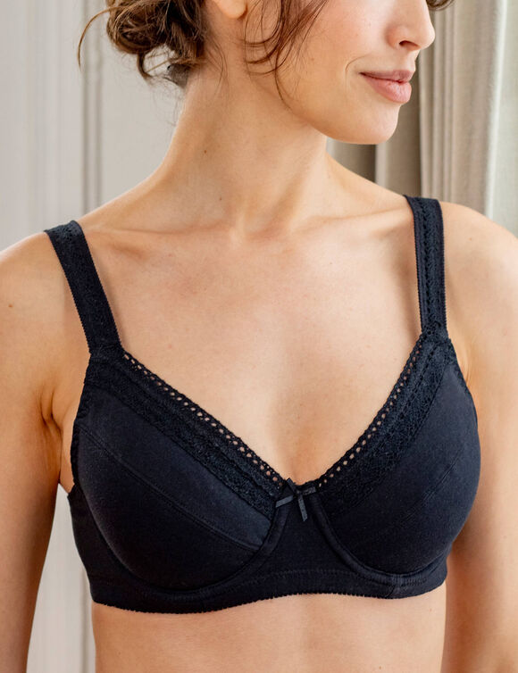 Soutien-gorge coton forme minimiseur avec armatures - lot de 2 (blanc + noir)