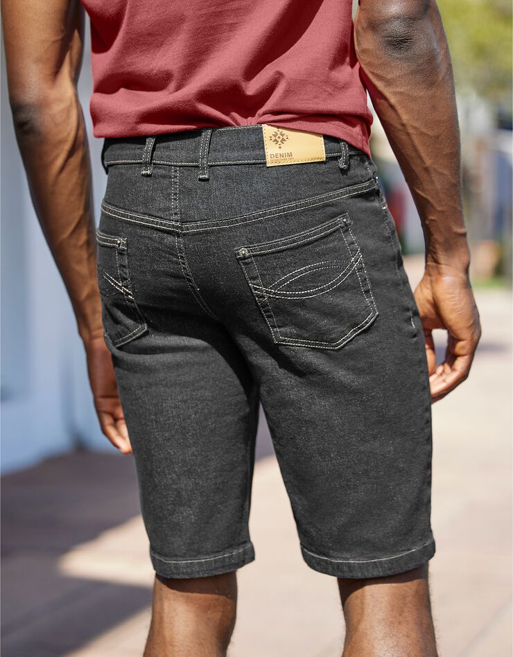Bermuda jean extensible grand confort (noir) Bermuda jean extensible grand confort (noir)