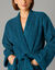 Peignoir mixte adulte col kimono - &eacute;ponge bouclette 380 g/m&sup2; (bleu paon)