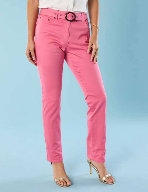 Pantalon droit, Spécial Petites (rose foncé)