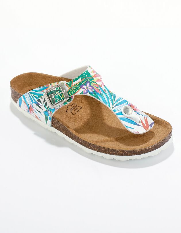 Sandale entredoigts, imprimé tropical (multicolore)