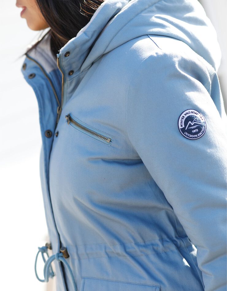 Parka déperlante doublée maille polaire (bleu glacier) Parka déperlante doublée maille polaire (bleu glacier)