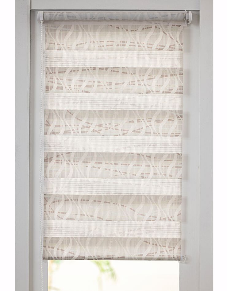 Store jour/nuit motif serpentins (taupe / blanc)
