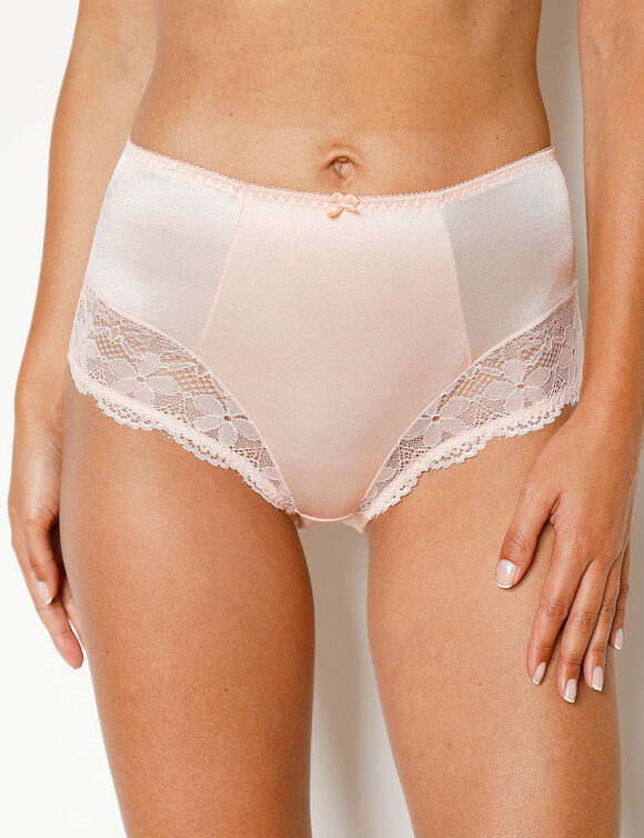 Gainette maille satinée et dentelle (poudre)
