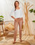 T-shirt manches 3/4 uni, coton (blanc)