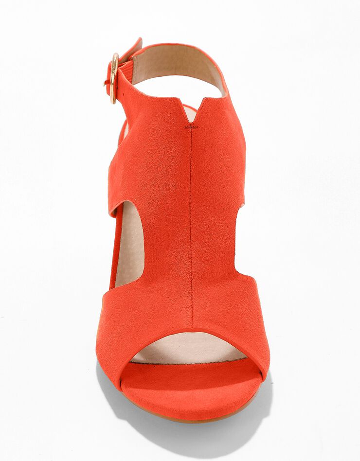 Sandales enveloppantes à talon bois (orange) Sandales enveloppantes à talon bois (orange)