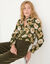 Blouse volantée imprimée floral, crépon (kaki)