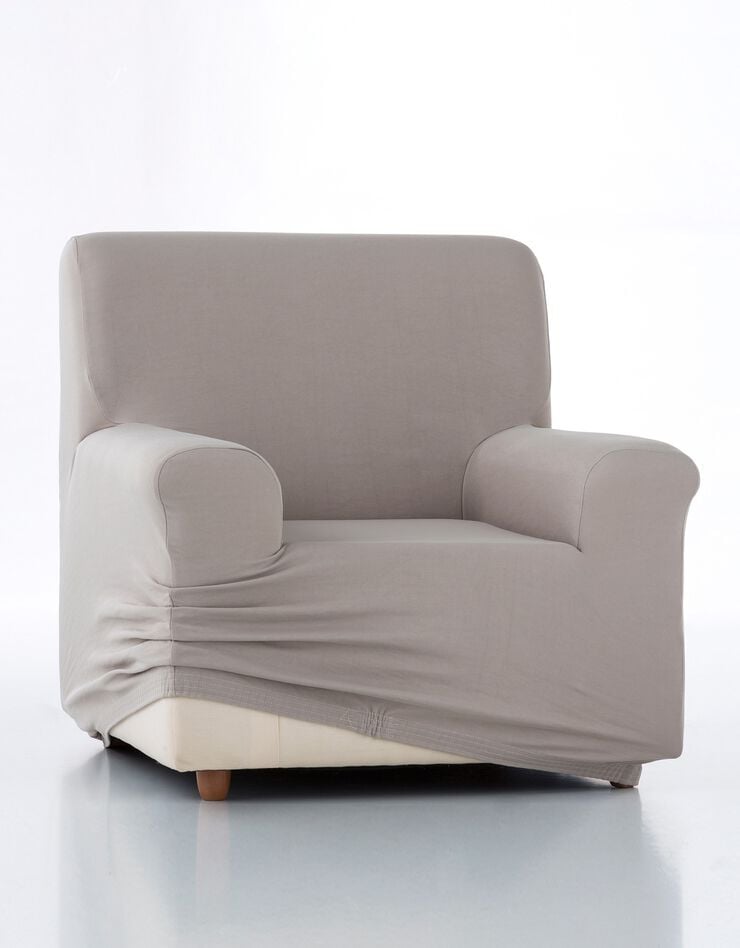 Housse unie fauteuil canapé bi-extensible  (ficelle)