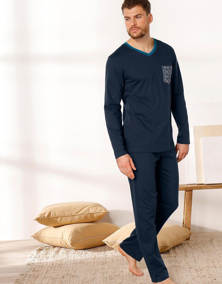 Tee-shirt pyjama marine manches longues (marine) Tee-shirt pyjama marine manches longues (marine)