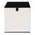 Cube de rangement pliable, velours c&ocirc;tel&eacute; (blanc)