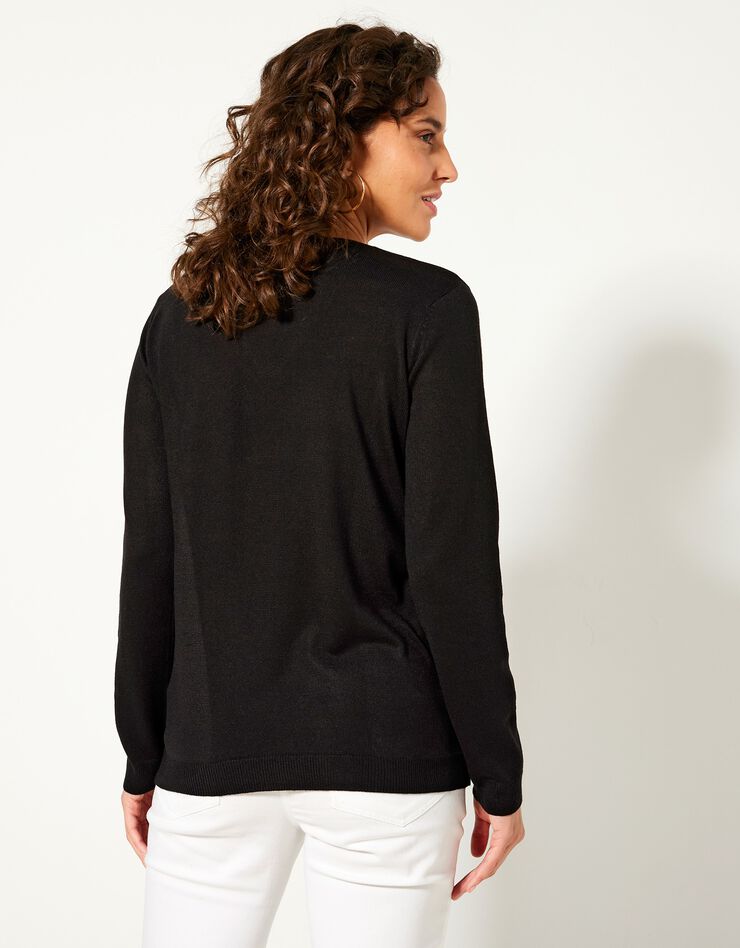 Pull col V toucher cachemire (noir) Pull col V toucher cachemire (noir)