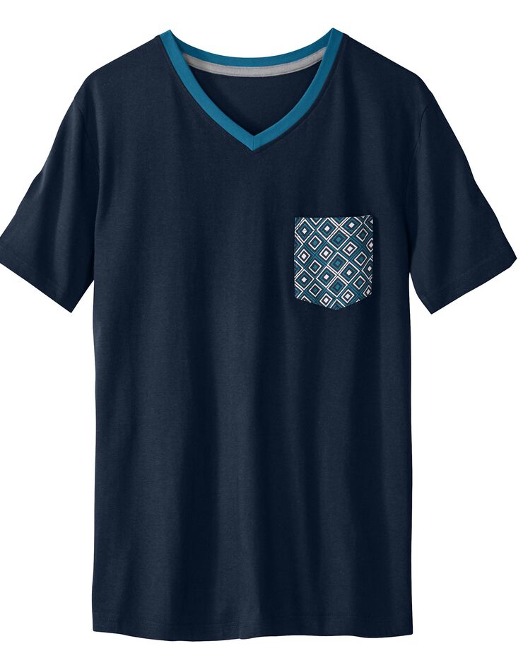 Tee-shirt pyjama marine manches courtes (marine)