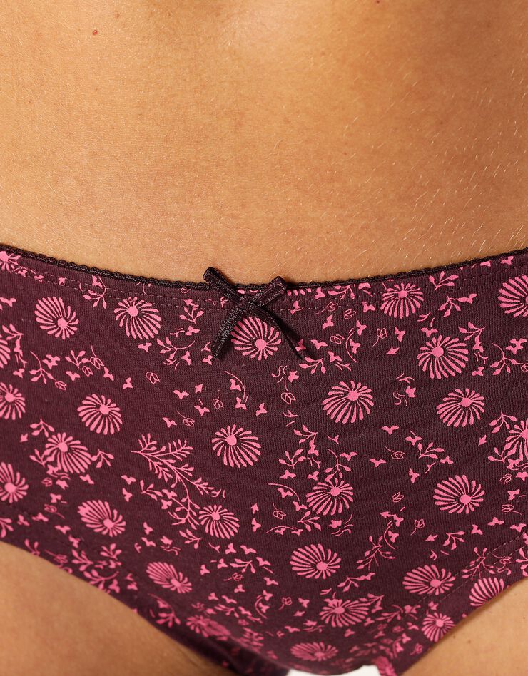 Shorty imprimé «flocons» en coton – Lot de 4 assortis (prune / fuchsia) Shorty imprimé «flocons» en coton – Lot de 4 assortis (prune / fuchsia)