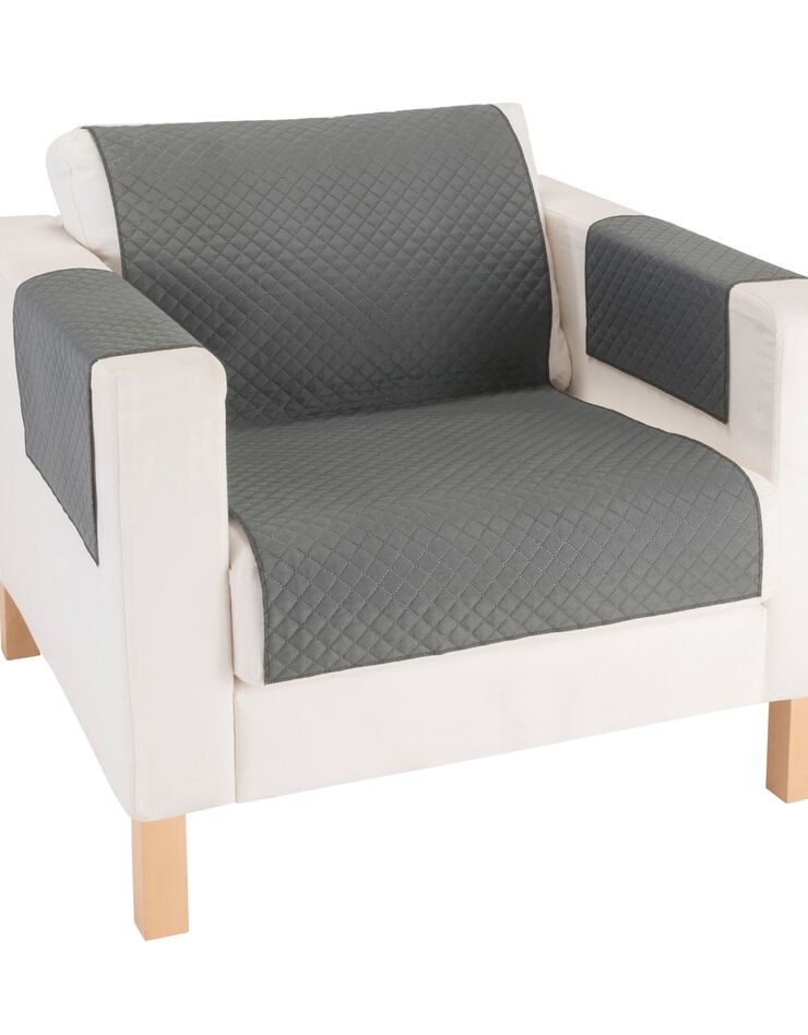 Protège-salon imperméable microfibre matelassé (gris) Protège-salon imperméable microfibre matelassé (gris)