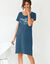 Chemise de nuit courte manches courtes – imprimé night sky (bleu foncé)