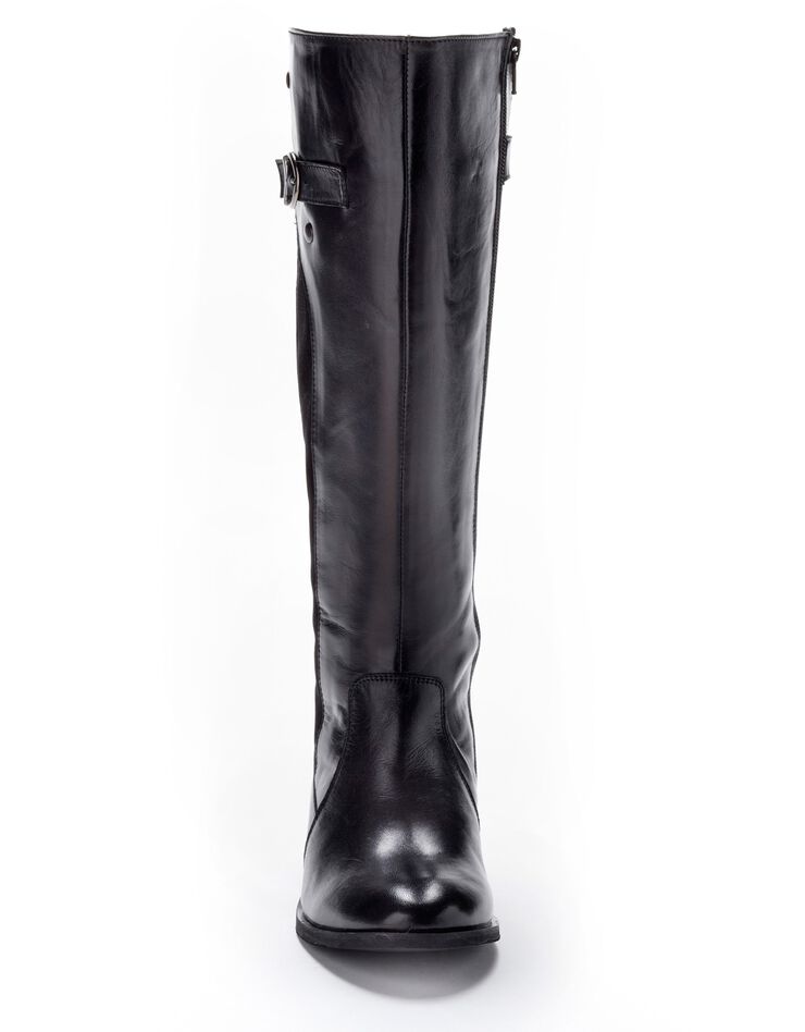 Bottes cavalières cuir mollets réglables (noir) Bottes cavalières cuir mollets réglables (noir)