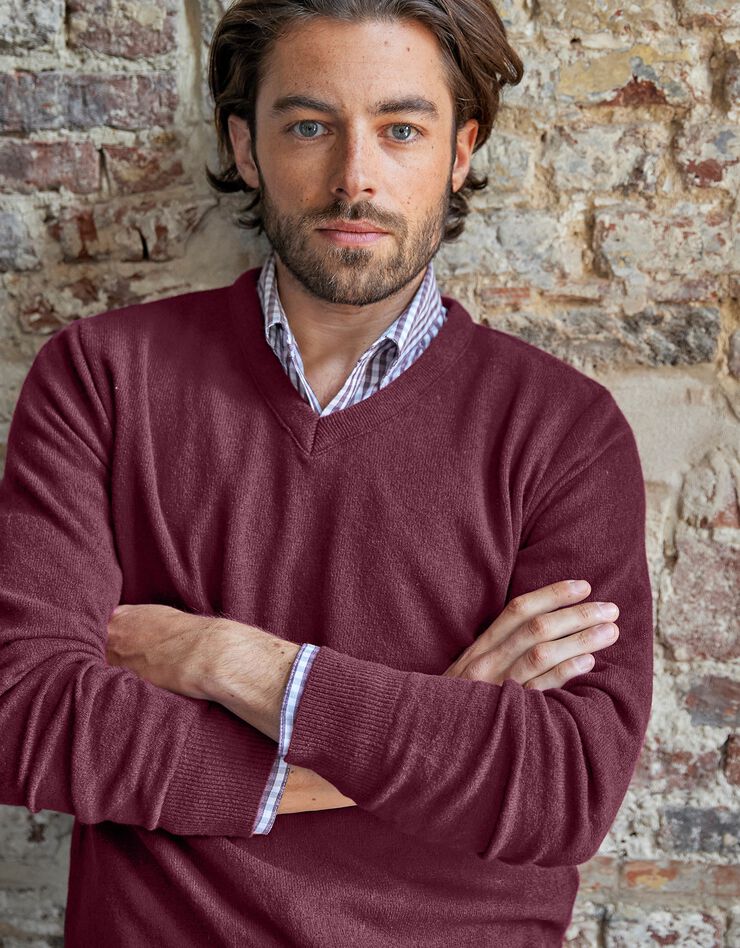 Pull col V 80% laine (bordeaux) Pull col V 80% laine (bordeaux)