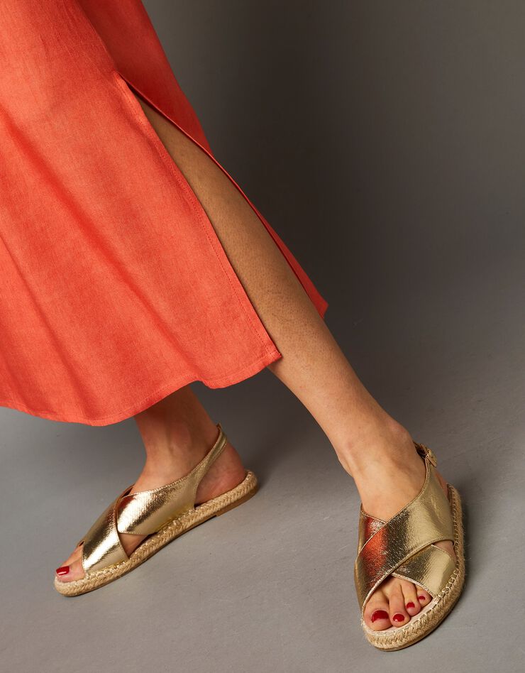Robe longue fluide décolleté macramé (paprika)