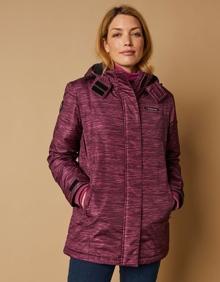 Parka imperméable doublée polaire imprimée chiné (violine) Parka imperméable doublée polaire imprimée chiné (violine)