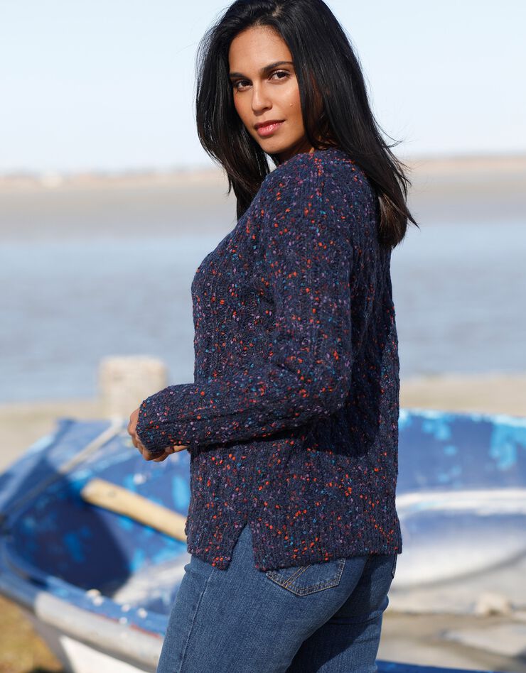 Pull col bateau maille bouclette (marine) Pull col bateau maille bouclette (marine)