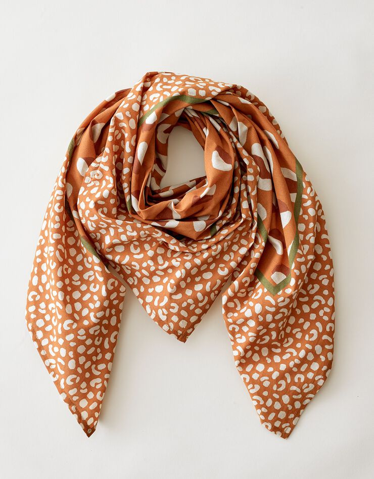 Foulard carré imprimé Savana - caramel (caramel) Foulard carré imprimé Savana - caramel (caramel)