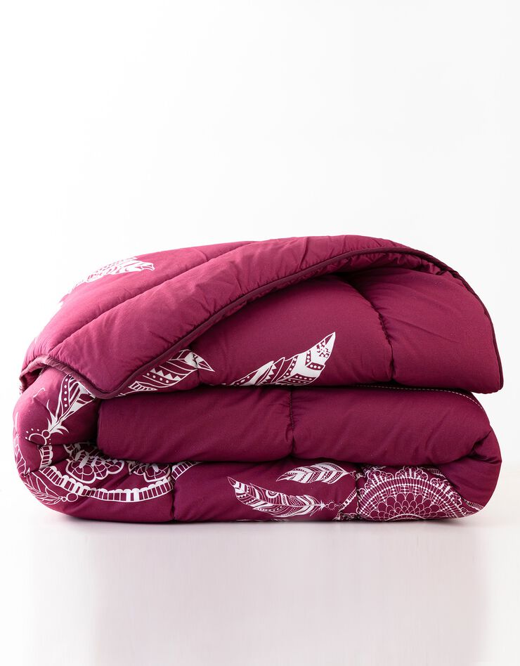 Couette coton imprimé Tea - 200 g/m² (prune)