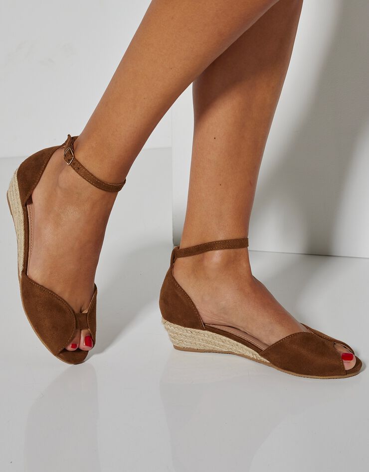 Sandale compensée corde à bout ouvert (caramel) Sandale compensée corde à bout ouvert (caramel)