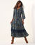 Robe longue imprimée (indigo / bleu)