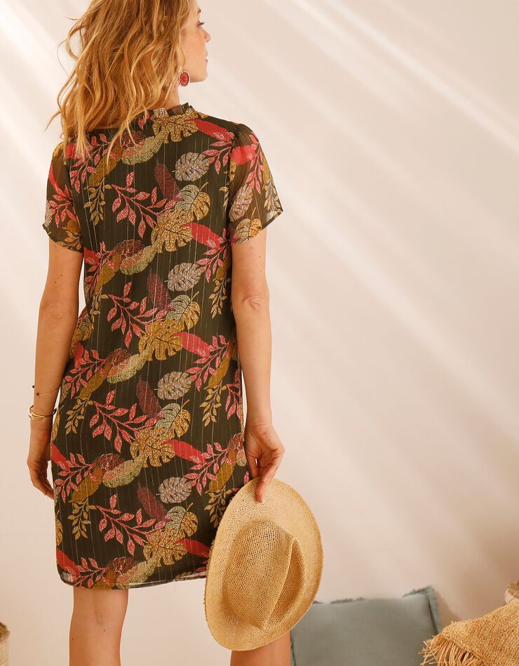 Robe voile imprimé (bronze / corail) Robe voile imprimé (bronze / corail)