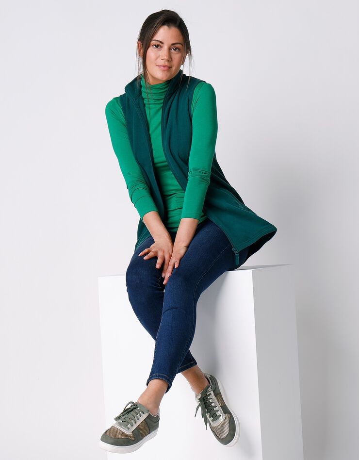 Veste polaire zippée sans manches (vert émeraude) Veste polaire zippée sans manches (vert émeraude)