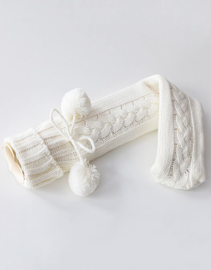 Bouillote longue tricot torsadé (beige)
