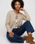 Gilet en maille &agrave; nouettes, uni (beige)