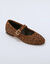 Babies cuir motif l&eacute;opard (marron / noir)