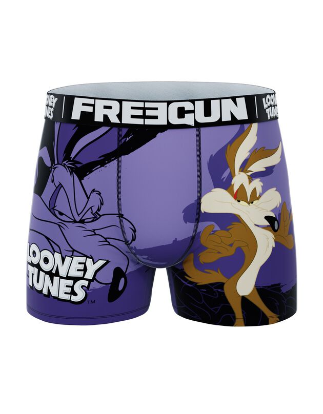 Boxer en microfibre Daffy Duck & Vil Coyote - lot de 2 (bleu + rouge)