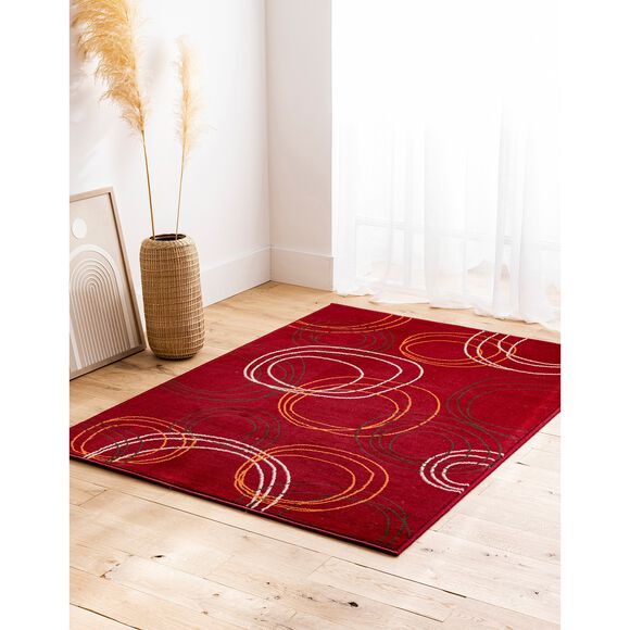 Tapis motifs cercles (bordeaux)