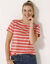T-shirt marinière manches courtes (corail grisé / blanc)