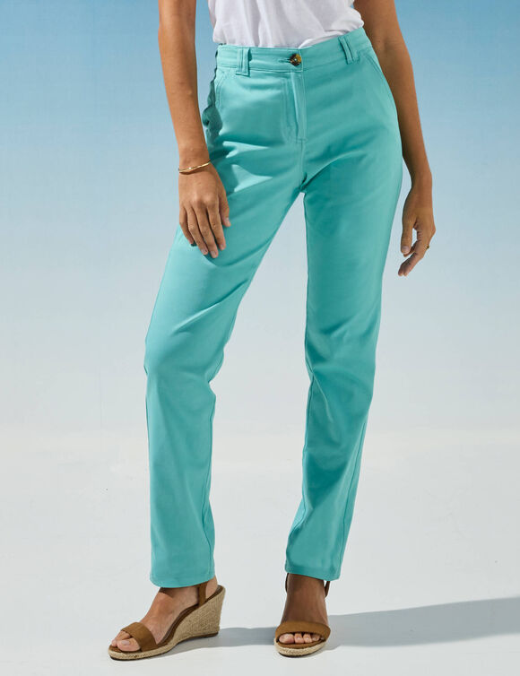 Pantalon chino stretch (lagon)