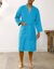 Peignoir mixte adulte col kimono éponge bouclette  (turquoise)