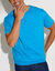 T-shirt Henley confort manches courtes - coton biologique(**) (bleu azur)