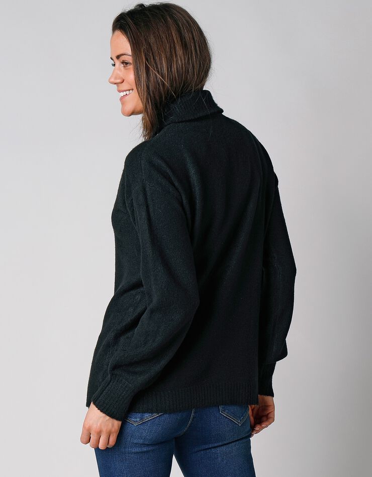 Pull col camionneur zippé (noir) Pull col camionneur zippé (noir)