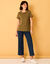T-shirt manches courtes à revers (kaki)